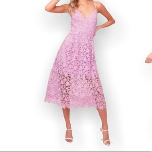 ASTR the Label Orchid Lavender A Line Lace Midi Dress NWT Sz Med